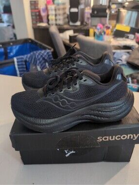 Saucony Ride 19 Womens Running Shoes Triple Black S11055-101 Sneakers Size 6